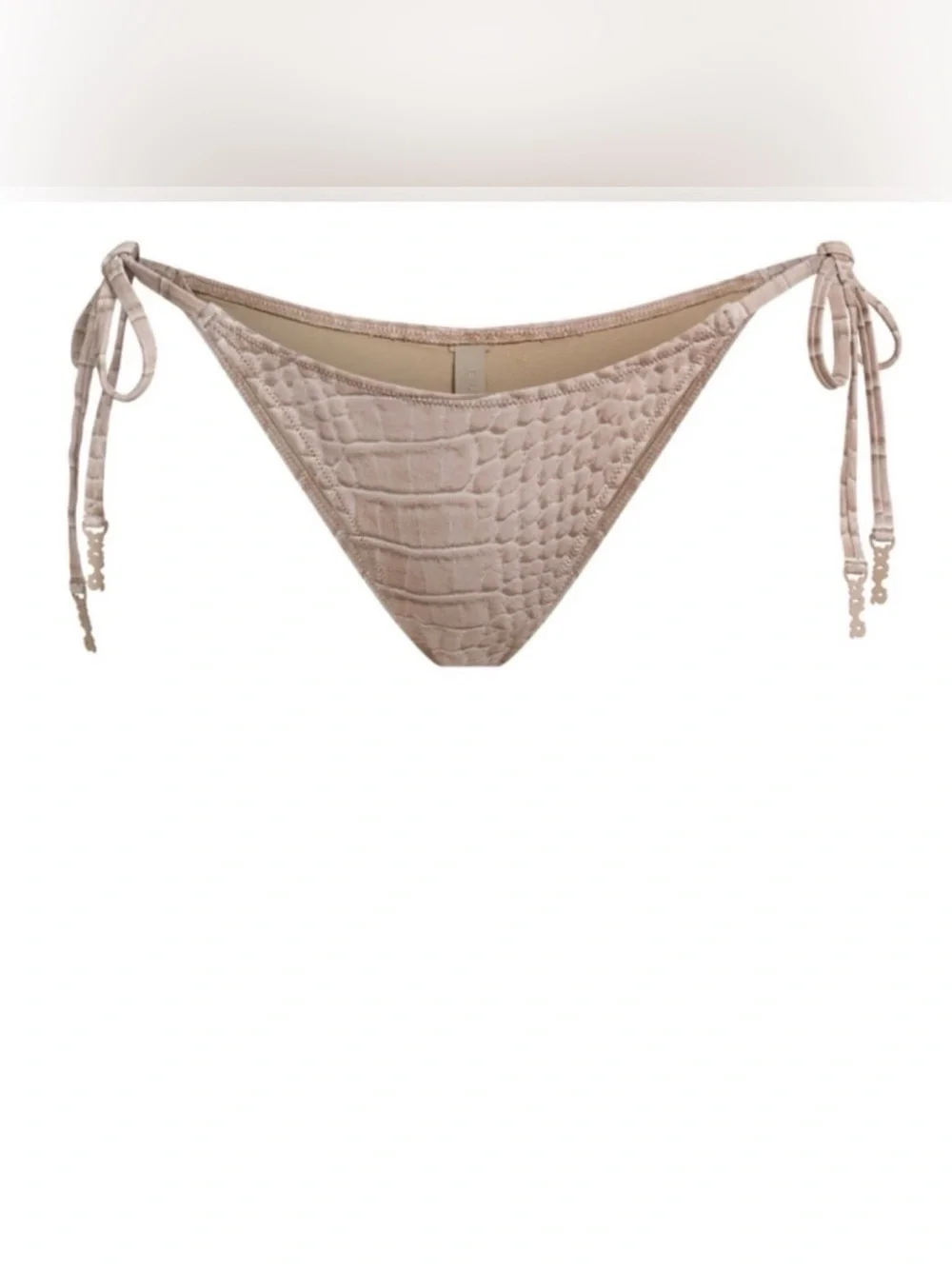 SKIMS Bikini Bottoms in Beige Croc-Embossed
